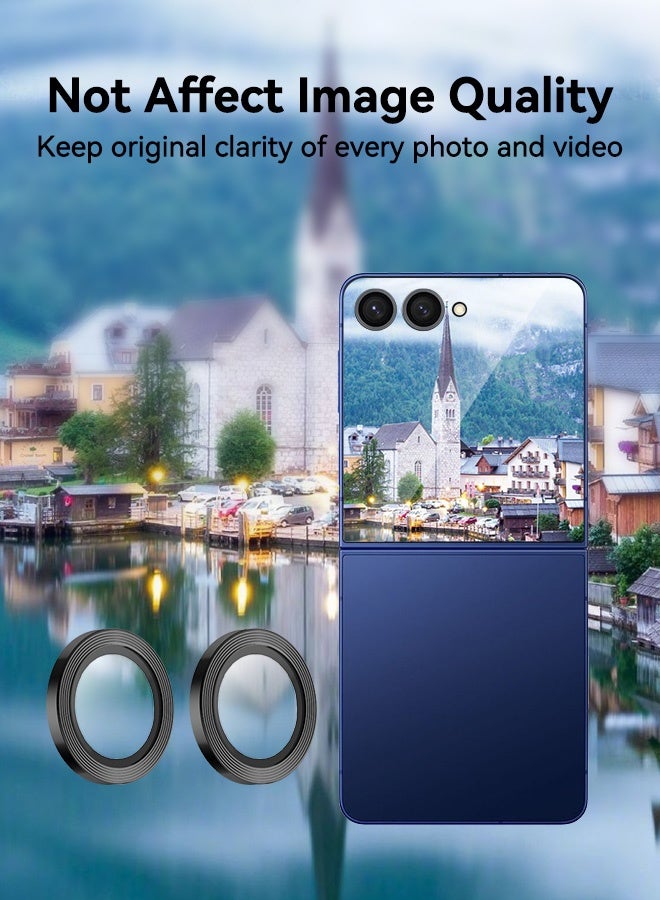 Tersely [2+1Pack] Screen Protector for Samsung Galaxy Flip 7 5G, 2 Pack 9H Tempered Glass Back Screen Protector+ 1 Pack Camera Lens Protector for Flip7 5G (2025) - Image 5